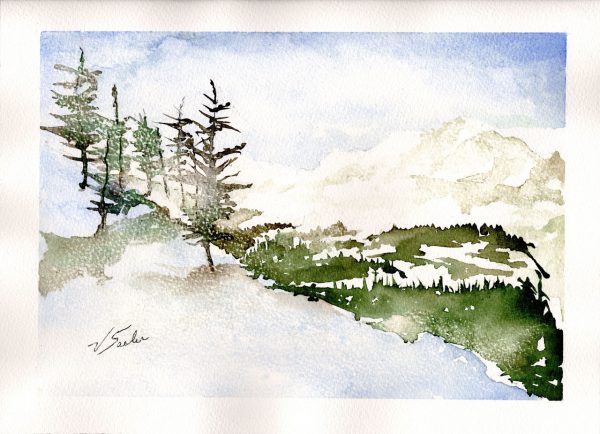 Watercolor - Cascades - Washington State